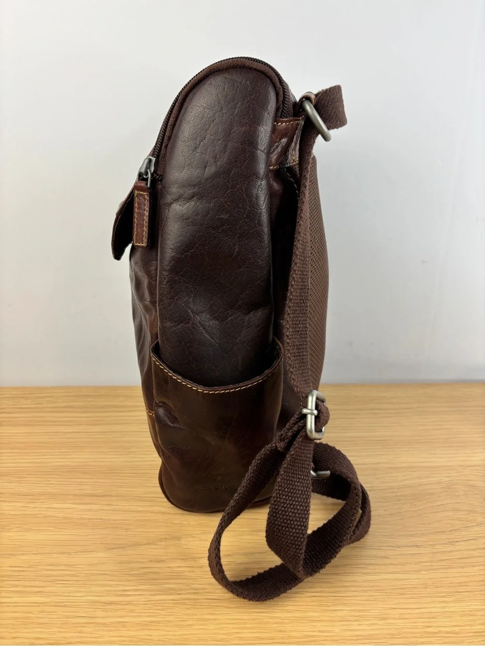 Jack Georges Voyager Convertible Backpack/Crossbody Buffalo Leather Bag